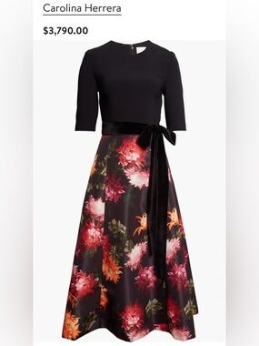 Carolina Herrera Chrysanthemum Fit & Flare Midi Dress NWT $3,790 Sz 4